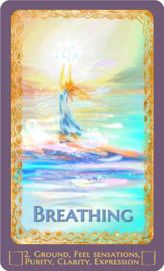 Woman breathing consciouly, Lemurian Starchild Card for Integration