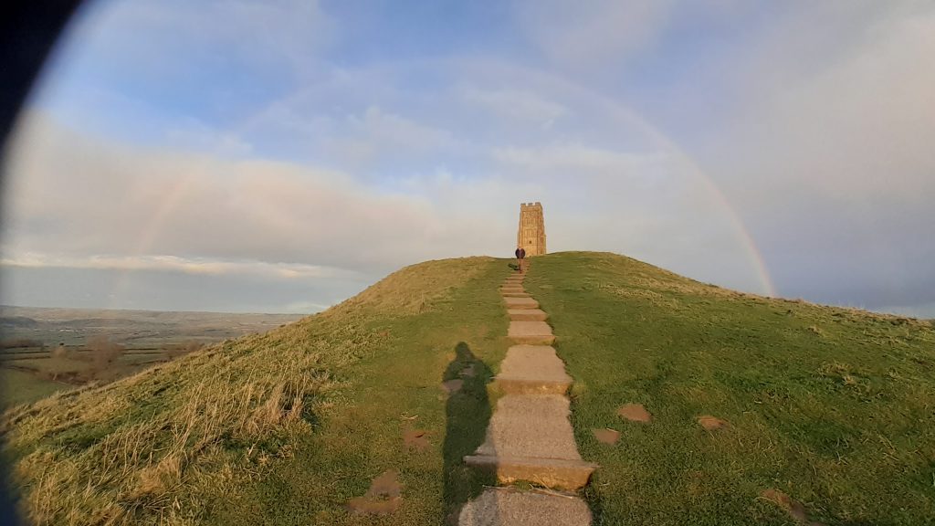 Rainbow over Glastonbury Tor
