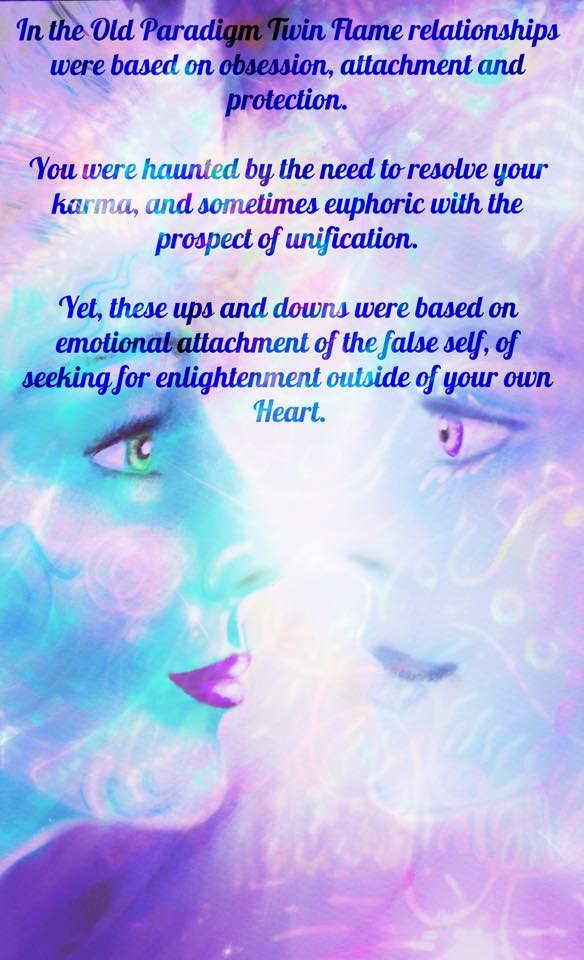 Twin-flame quote over Lemurian & Pleiadian faces