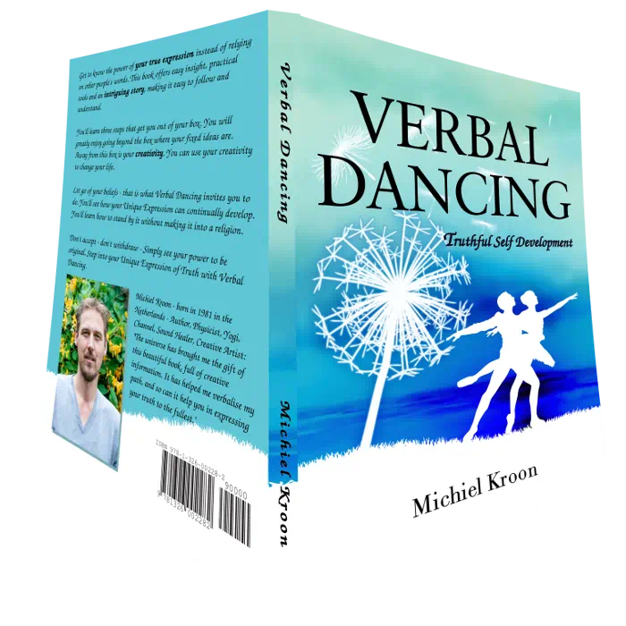 Picture of cover and back of book 'verbal dancing' by Michiel Kroon
