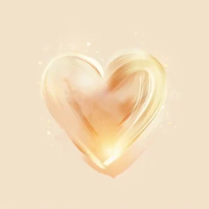 Soft golden heart illustration symbolizing calm inner connection.