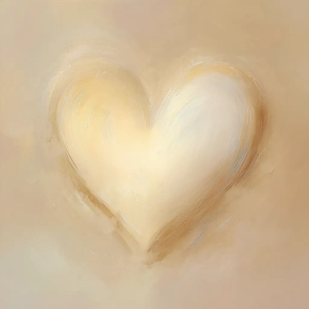 Soft golden heart illustration symbolizing calm inner connection.