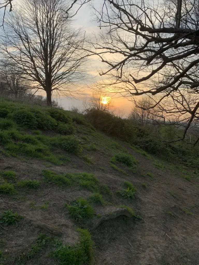 Glastonbury at sunset, Avalon in Somerset