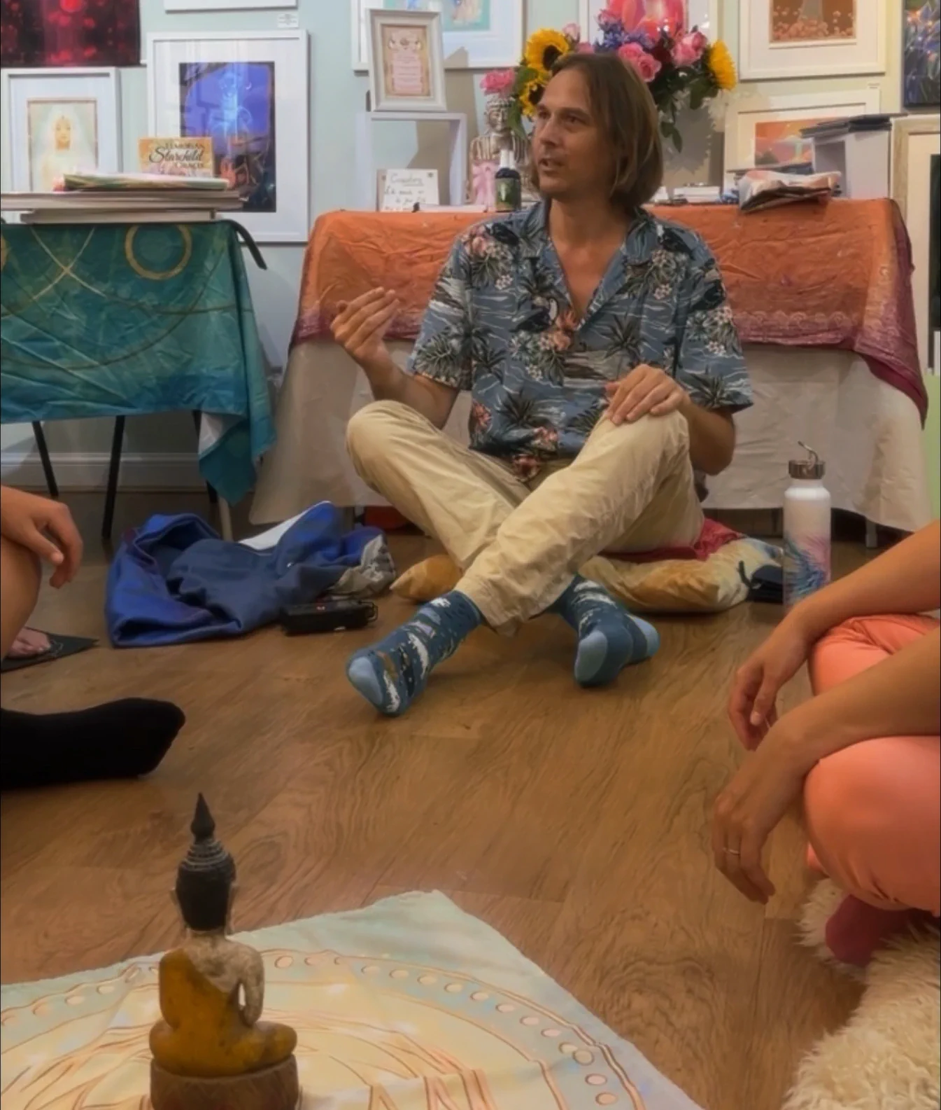 Small group exploring inner experience and connection during a Starseed workshop